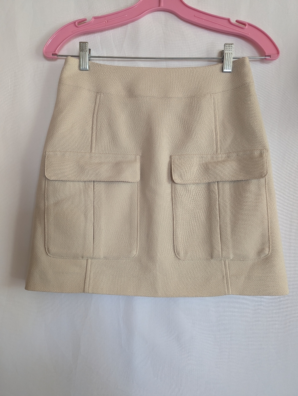 H&M Size 6 Beige Pocket Front A-Line Skirt Classy Elegant Office